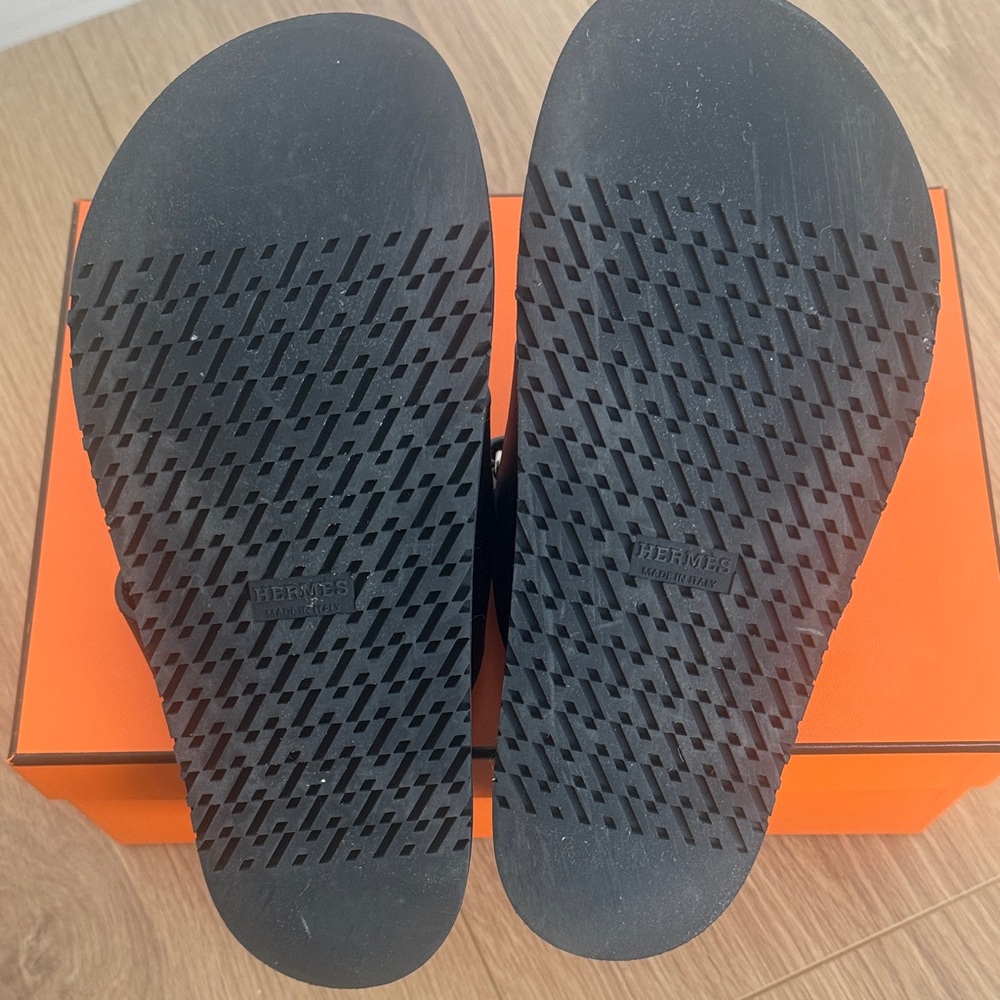 Hermes Leather Chypre Sandals - Picture 8 of 11
